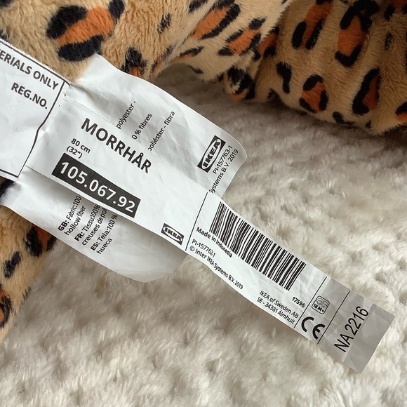 IKEA Morrhar Large Plush Leopard Jaguar 32 inch Big Cat Stuffed Animal Toy - Picture 15 of 16